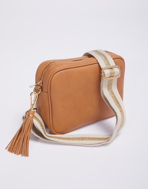 paulaglazebrook. - Zoe Crossbody Bag - Tan/Natural/Gold Stripe - paulaglazebrook Accessories