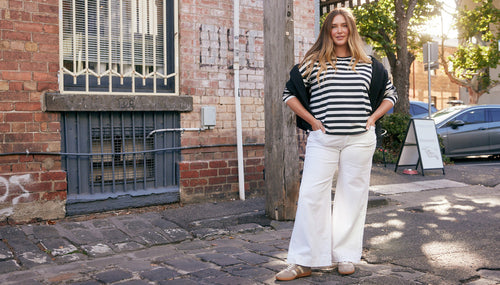 how to style white jeans in winter