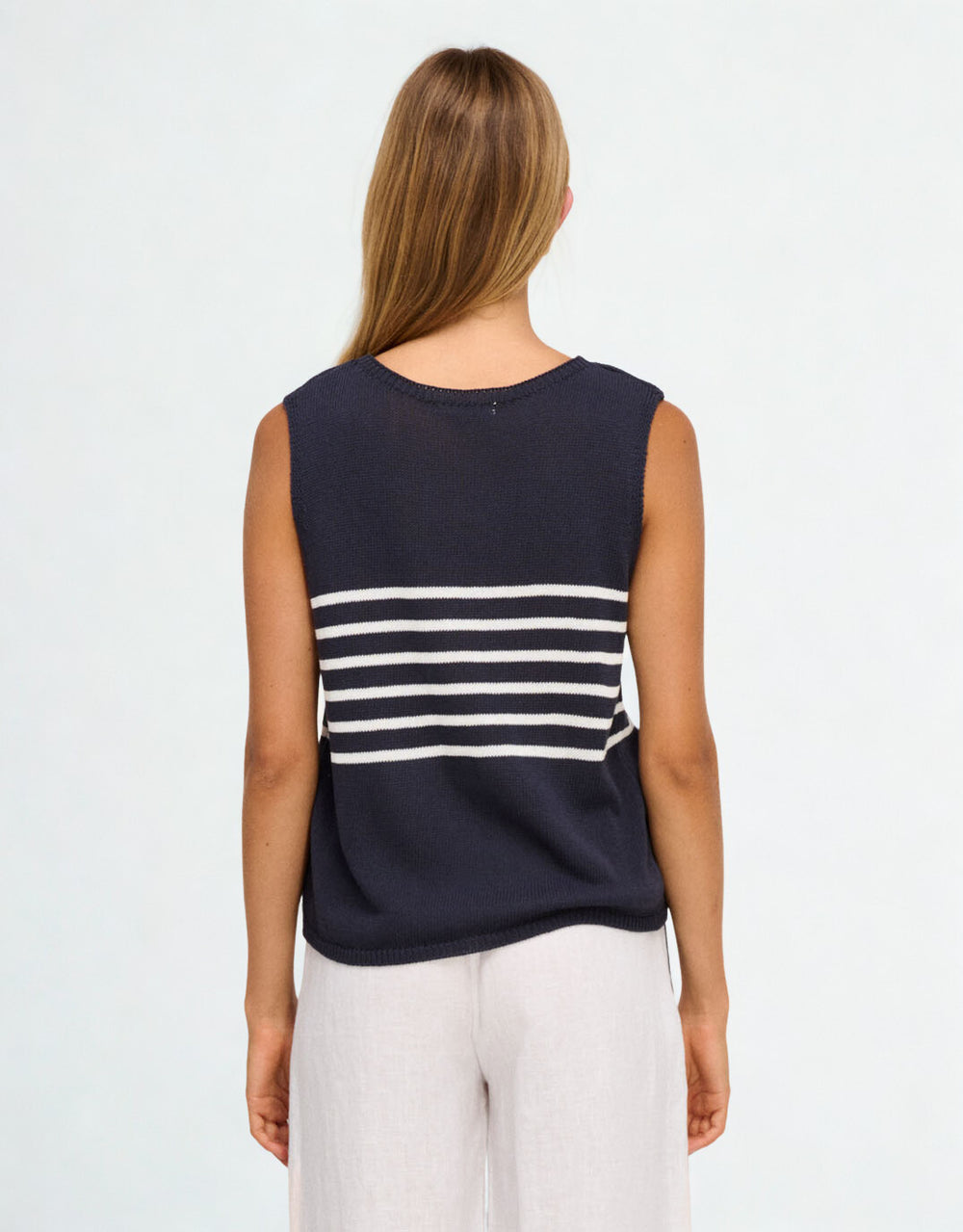 Monaco Spring Tank - Navy/White