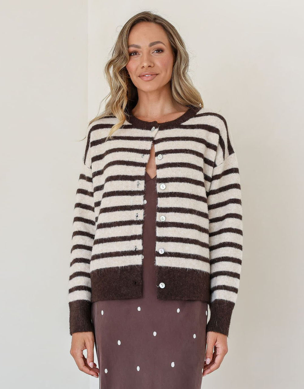 132-fashion-eliza-stripe-cardi-chocolate-natural-womens-clothing