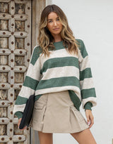 132-fashion-frankie-knit-green-latte-stripe-womens-clothing