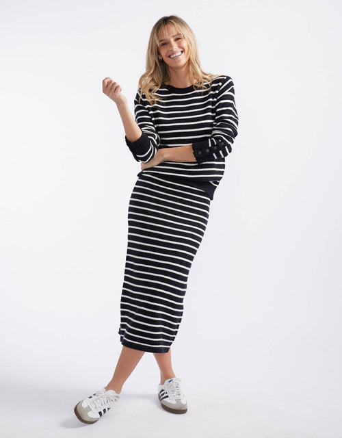 132-fashion-mari-skirt-black-white-stripe-womens-clothing