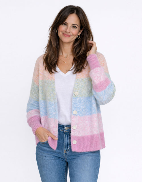 Paloma Stripe Cardi - Sage/Blue/Pink