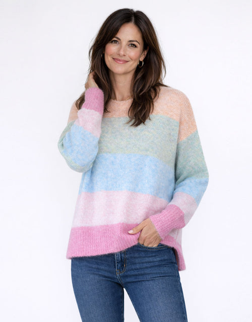 Paloma Stripe Knit - Sage/Blue/Pink