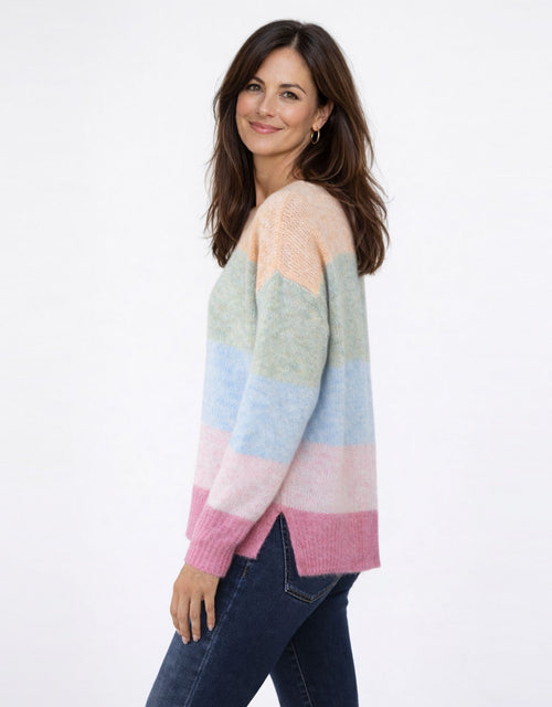Paloma Stripe Knit - Sage/Blue/Pink