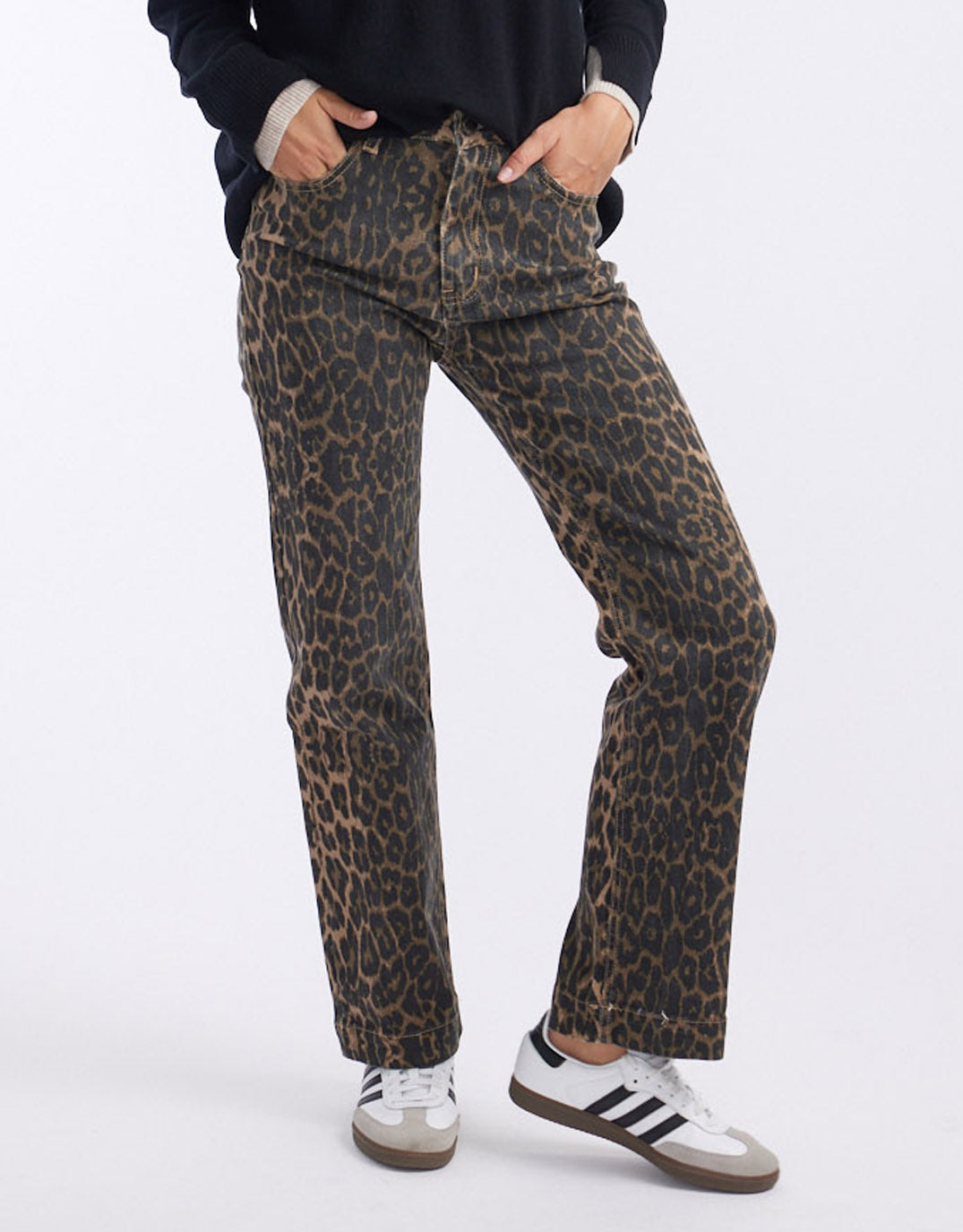 Buy Stretch Straight Leg Jean - Leopard Print 132 Fashion for Sale