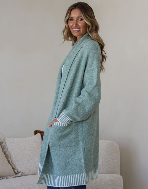 Vera Blanket Stitch Coatigan - Sage