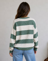 Frankie Knit - Green/Latte Stripe