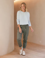 Saint Germain Wool Cashmere Scoop Hem Knit - Ice Blue