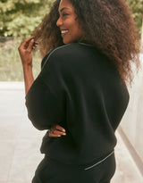 The Lounger Fleece Crew - Black