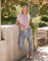 Relaxed Tee - Ice Blue/Orange Stripe