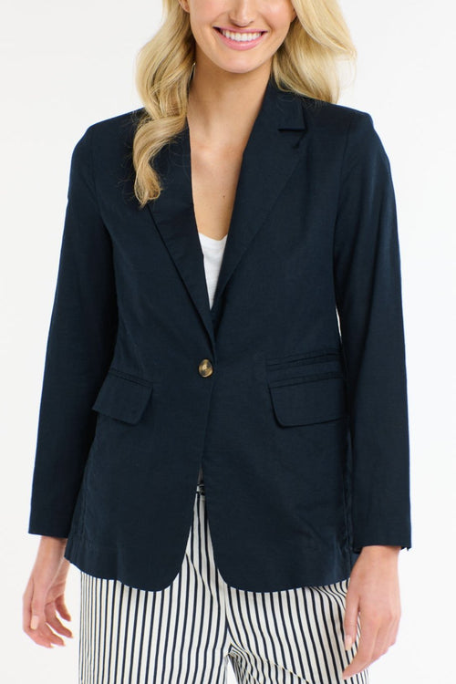 Portofino Linen Blazer - Navy