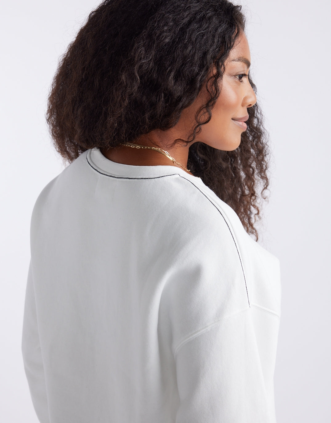 The Lounger Fleece Crew - White