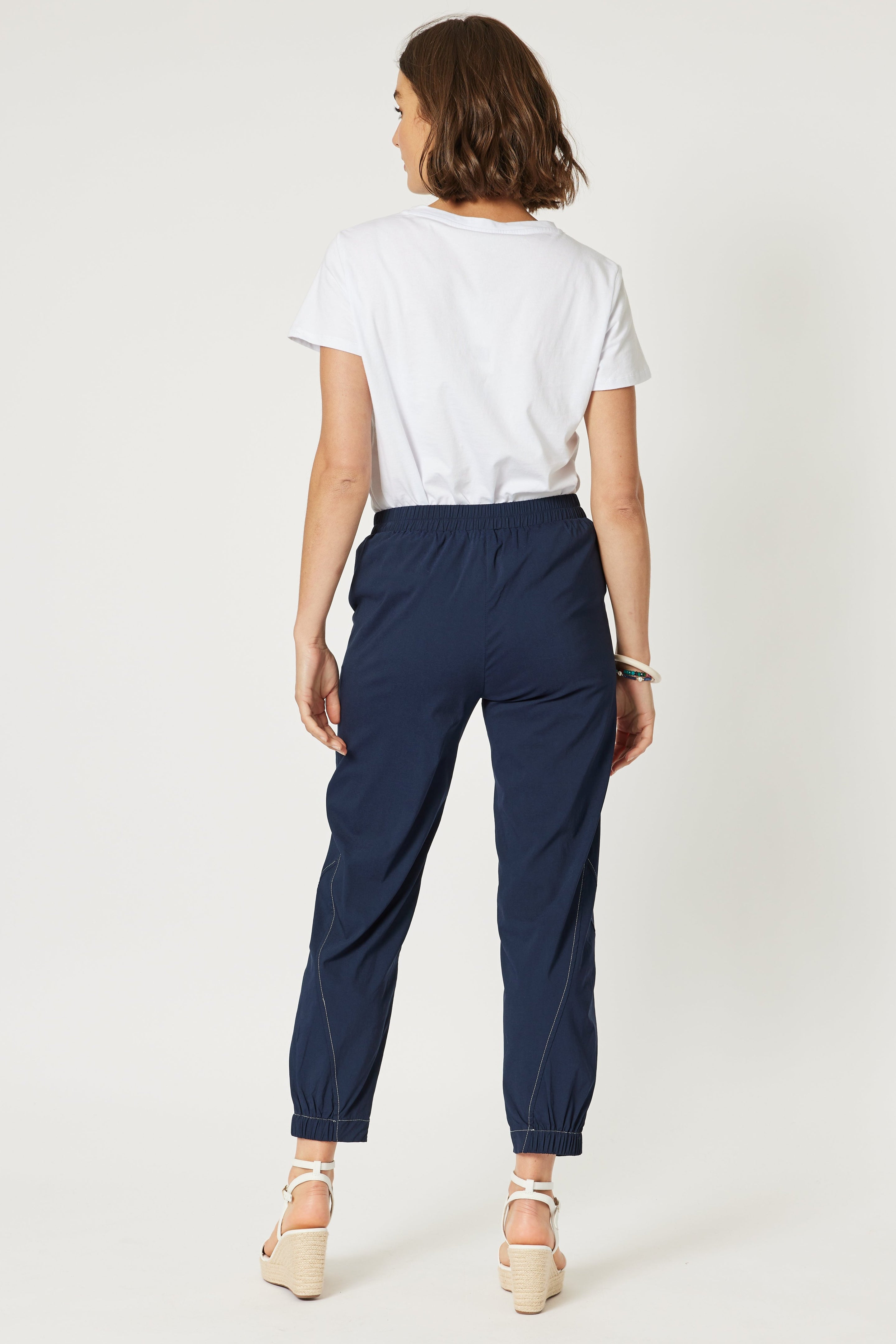 Parachute Stitch Detail Pants - Navy