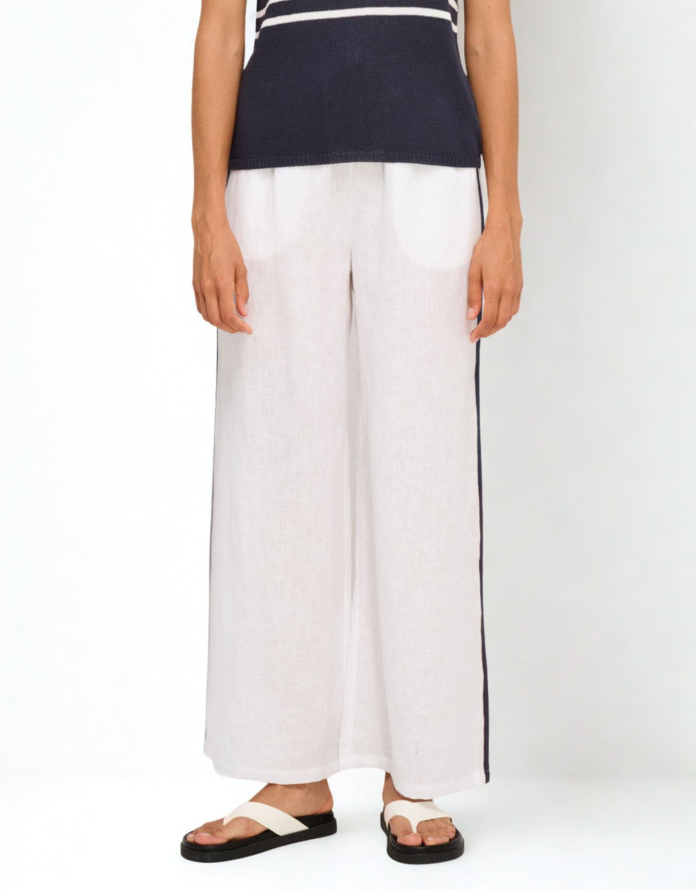 Monaco Pants - White/Navy