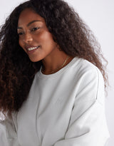 The Lounger Fleece Crew - White