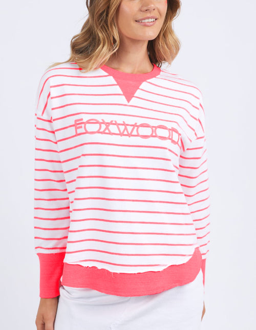 Simplified Stripe Crew - Neon Pink