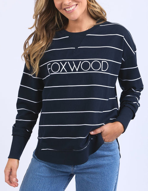 Classic Stripe Simplified Crew - Navy