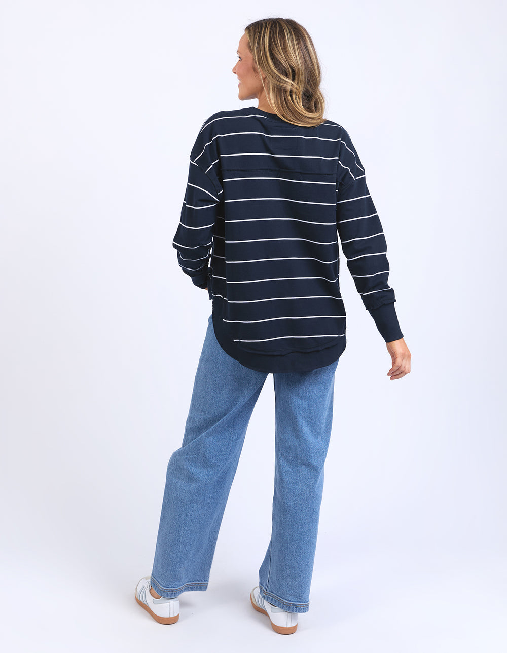 Classic Stripe Simplified Crew - Navy