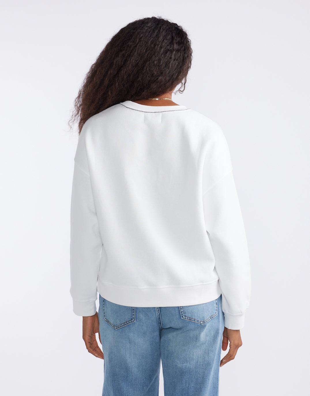The Lounger Fleece Crew - White