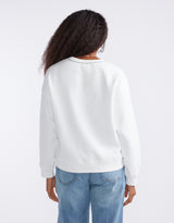 The Lounger Fleece Crew - White