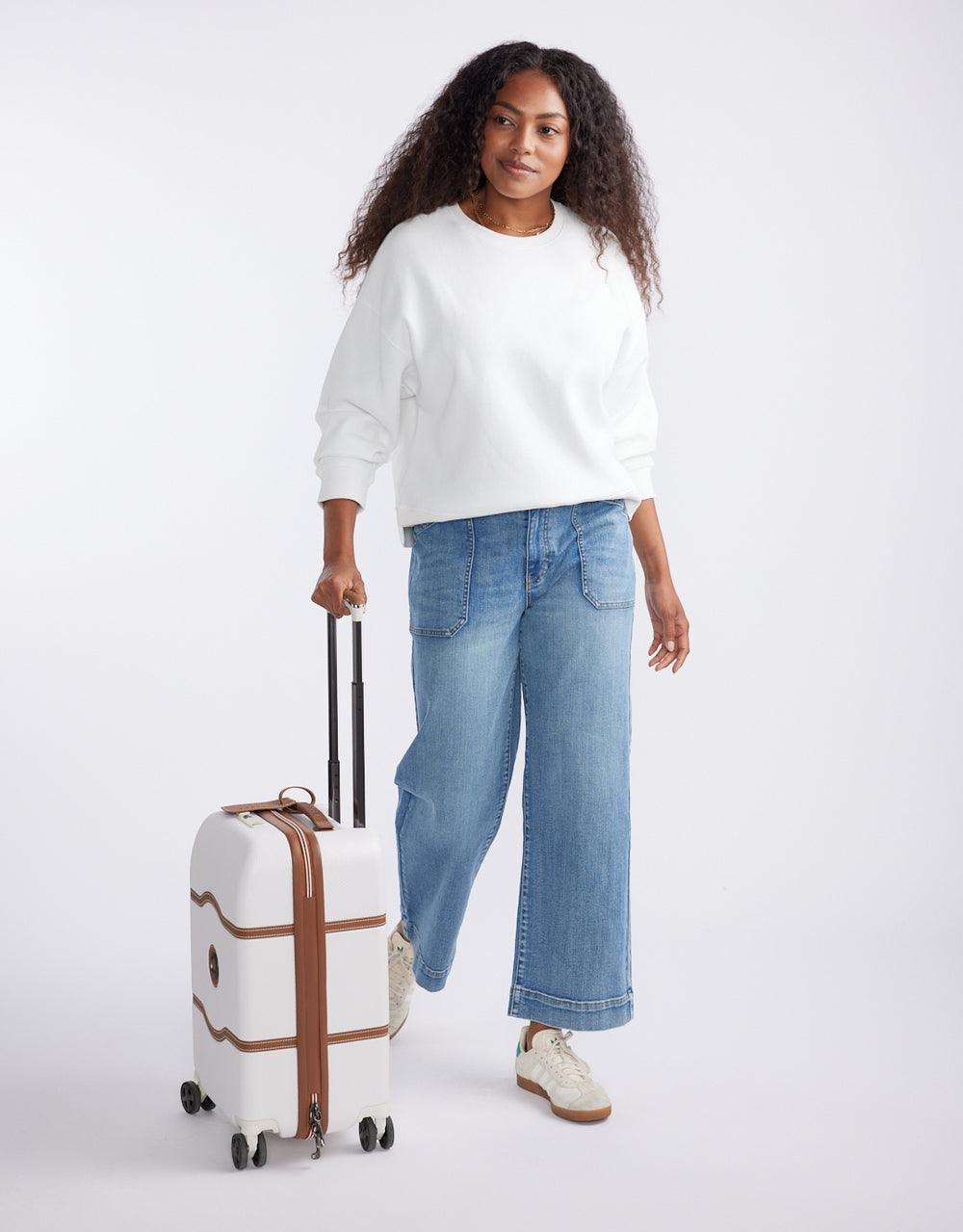 The Lounger Fleece Crew - White