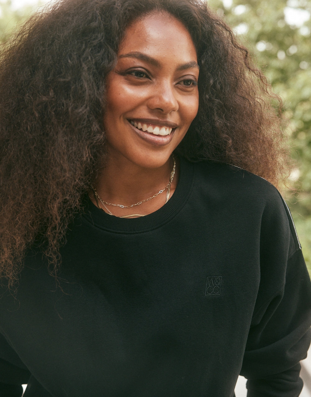 The Lounger Fleece Crew - Black