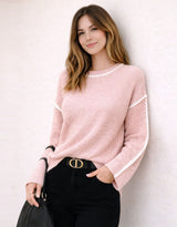 Brielle Blanket Stitch Knit - Blush