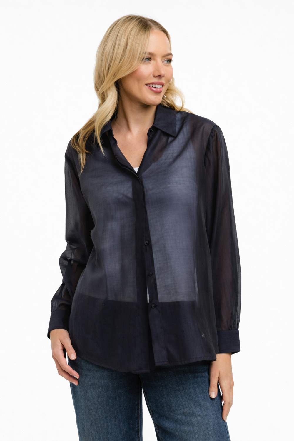 Georgette Blouse - Navy