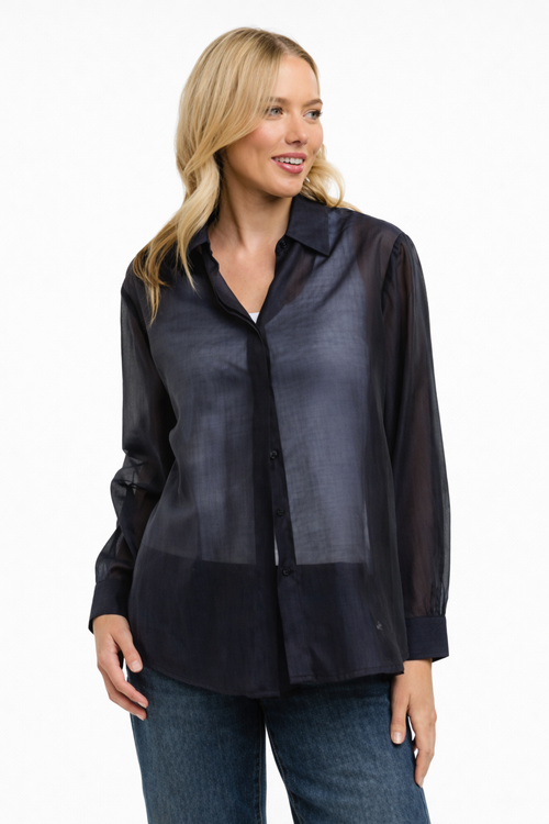 Georgette Blouse - Navy