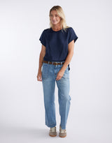 Drape Tee - Navy