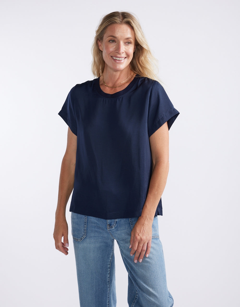 Drape Tee - Navy