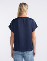 Drape Tee - Navy