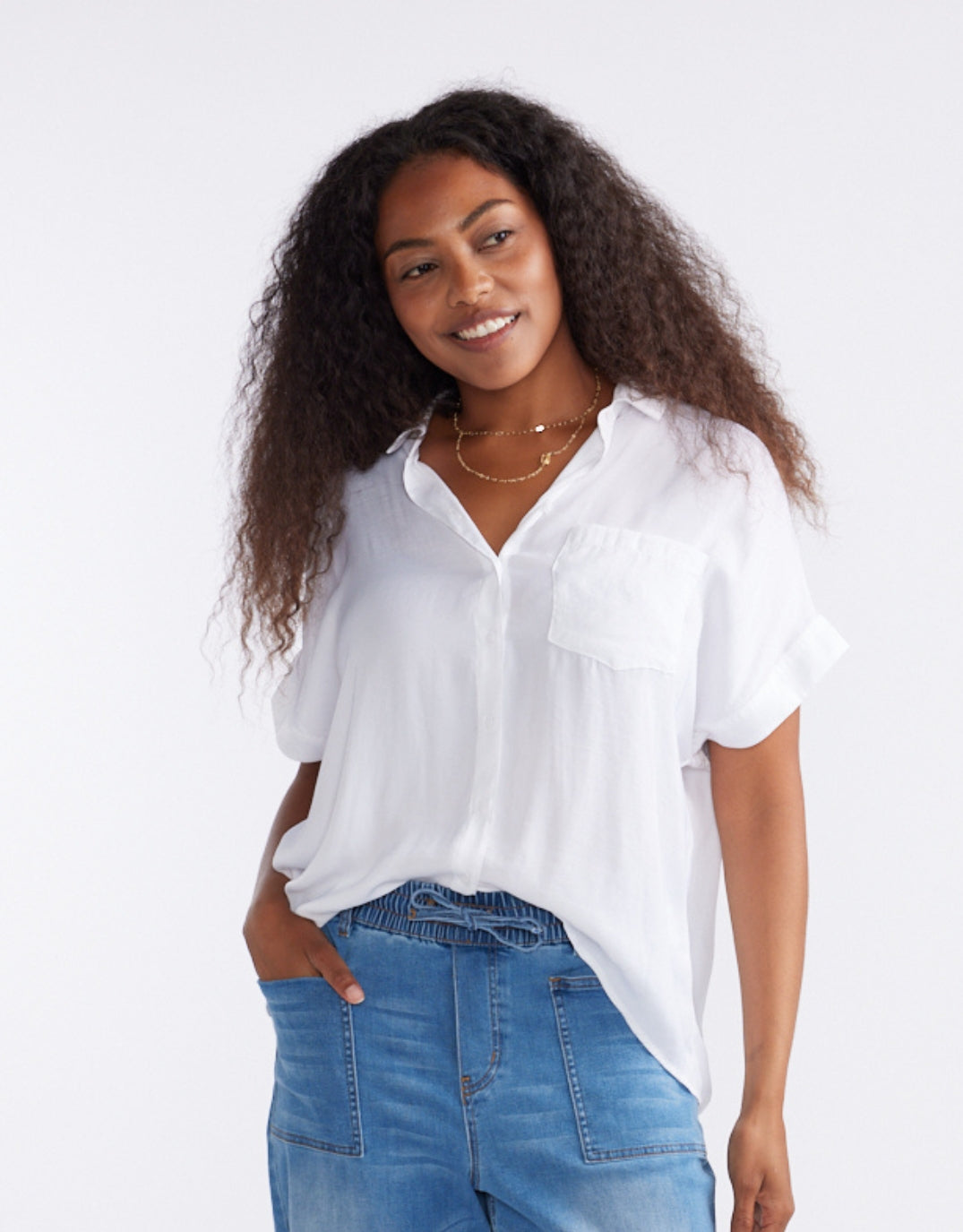 Effortless Drape Shirt - White