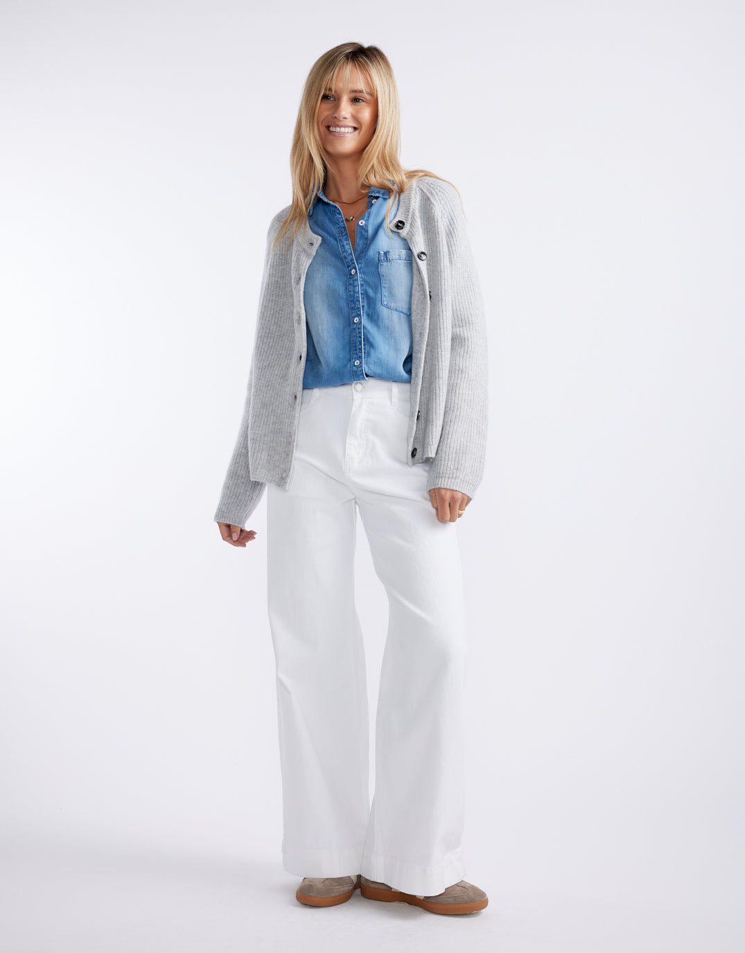 Ellery Stretch Straight Leg Jeans - White