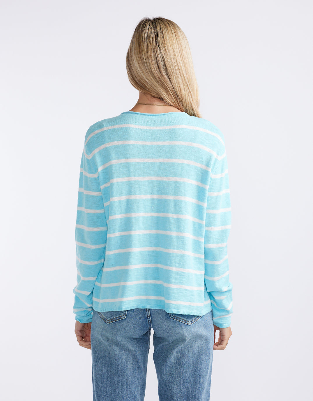 Harper Sweater - Ice Blue/White