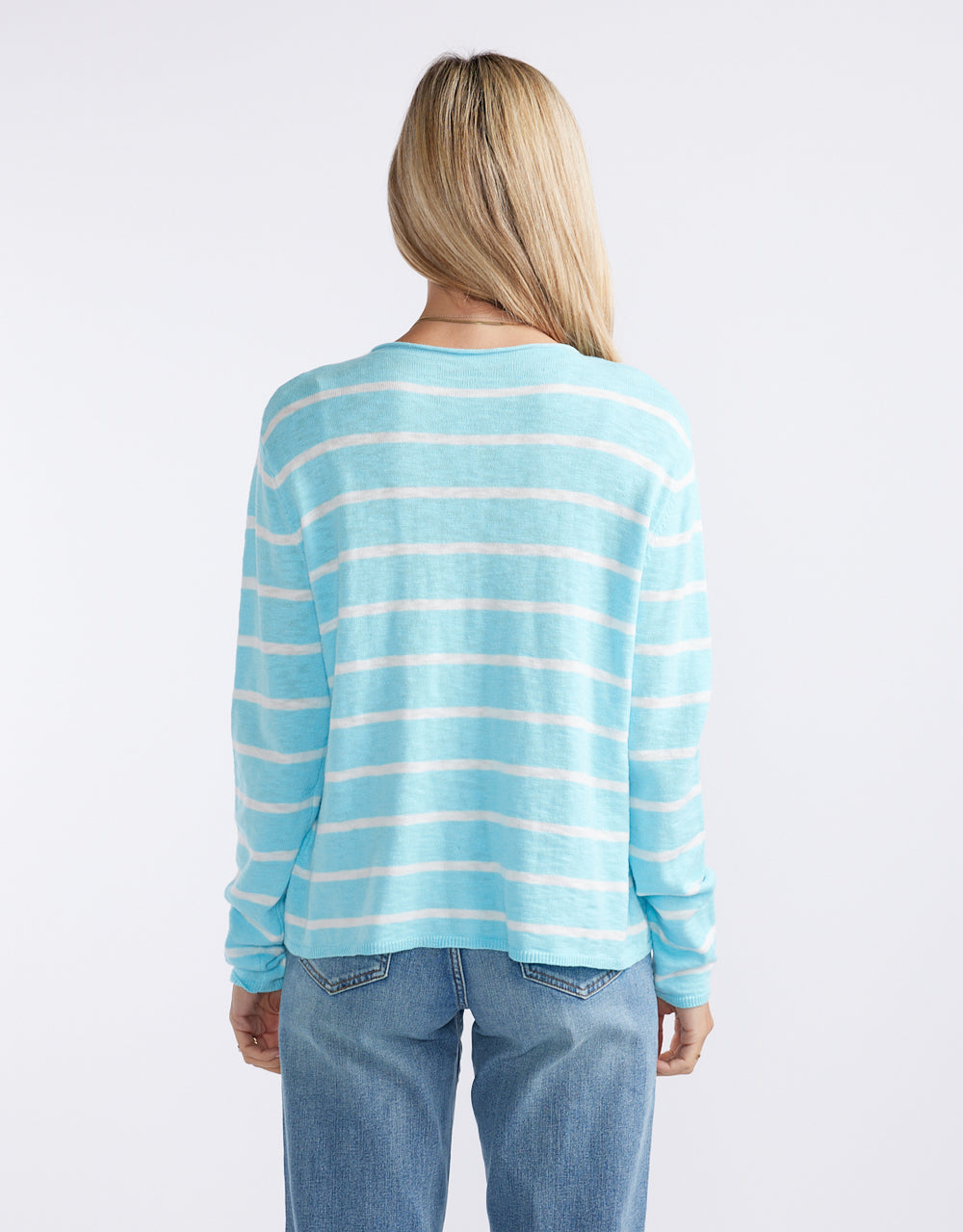 Harper Sweater - Ice Blue/White