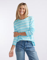 Harper Sweater - Ice Blue/White