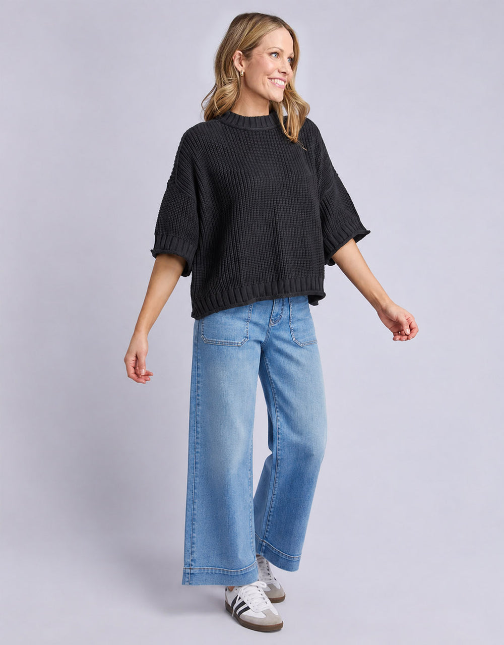 Luela Short Sleeve Knit - Black