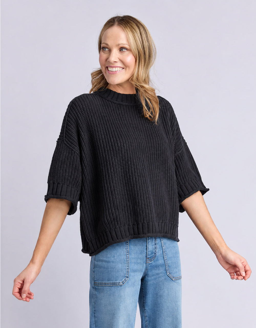 Luela Short Sleeve Knit - Black
