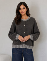 Macie Wool Blend Cardi - Choc