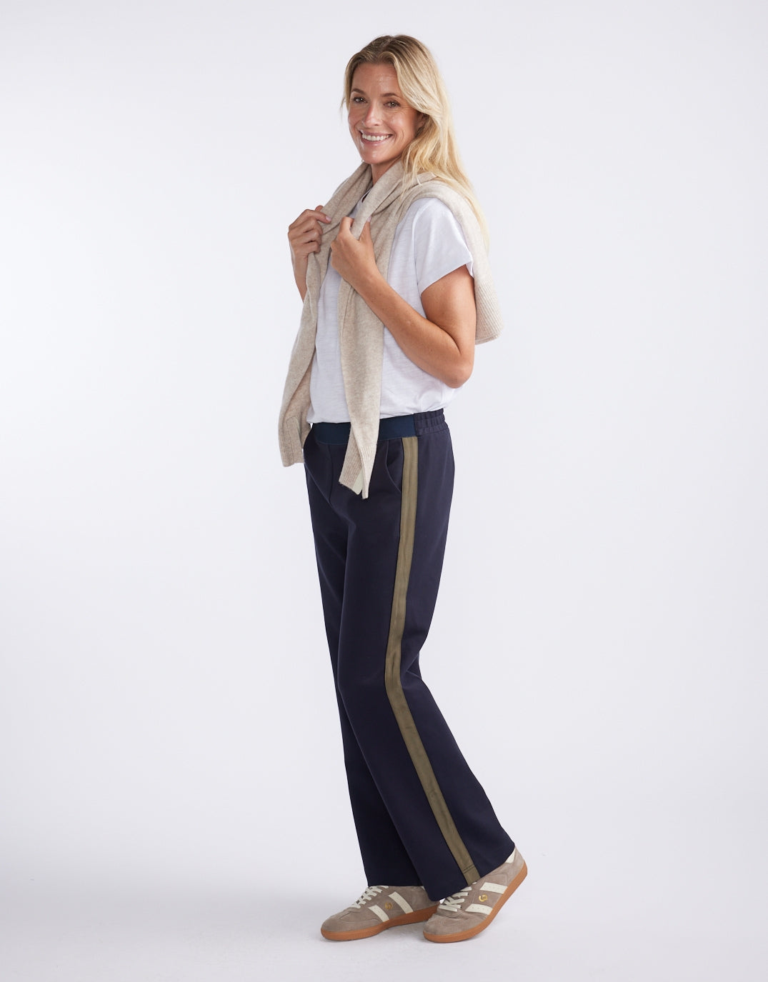 Timeless Straight Leg Ponte Pant  - Navy/Khaki