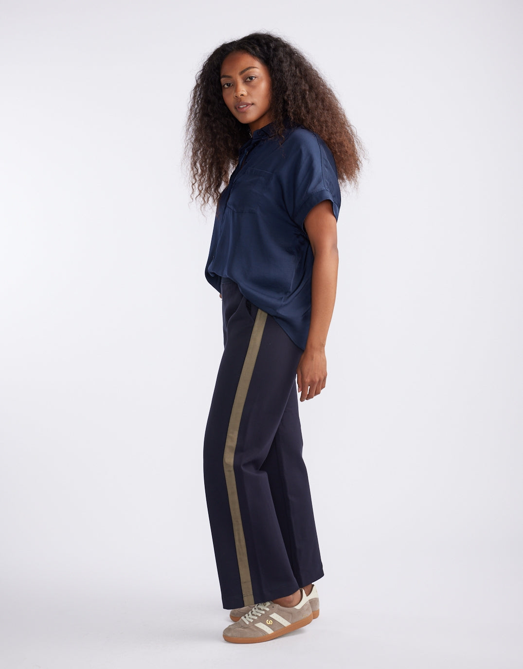 Timeless Straight Leg Ponte Pant  - Navy/Khaki
