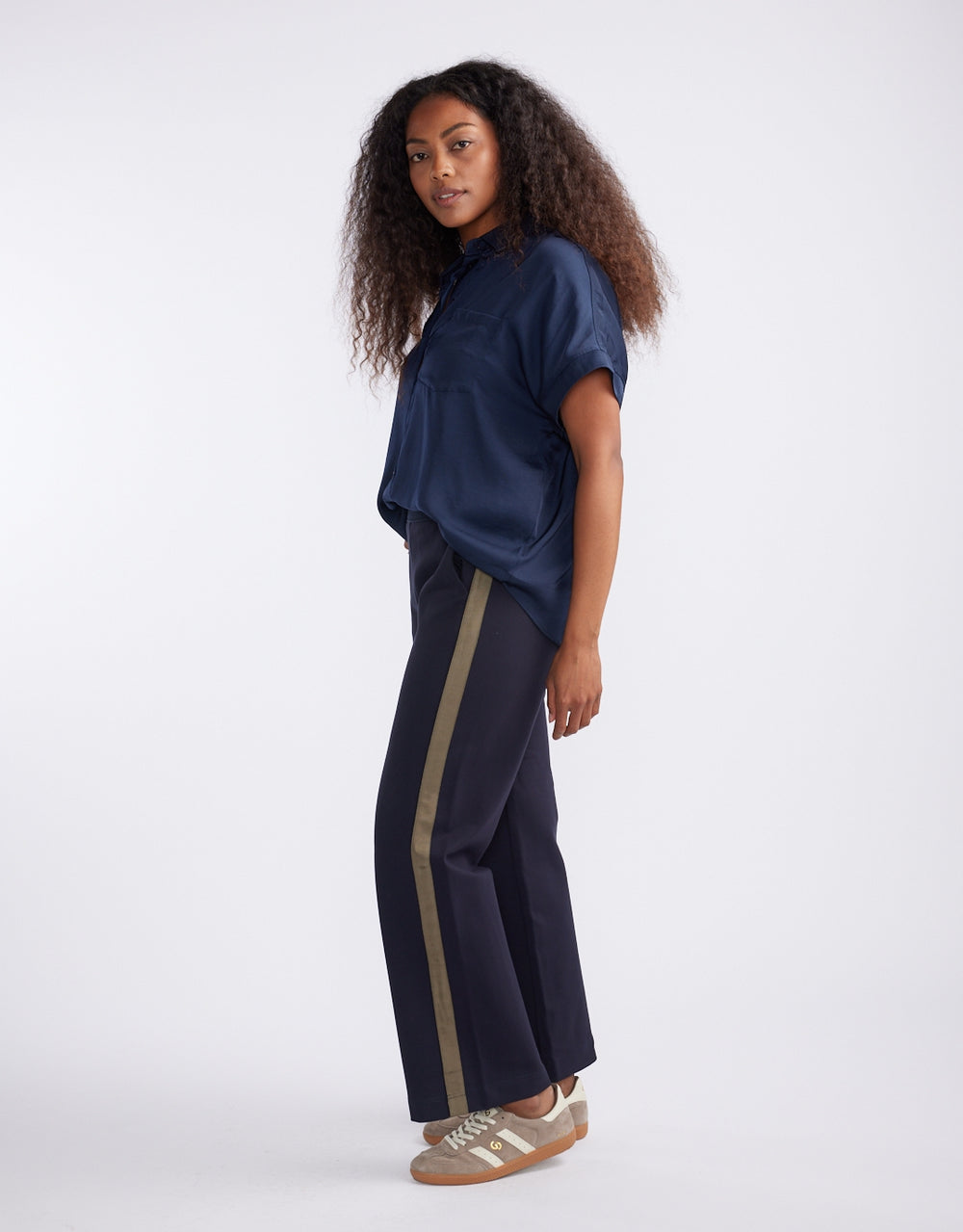 Timeless Straight Leg Ponte Pant  - Navy/Khaki
