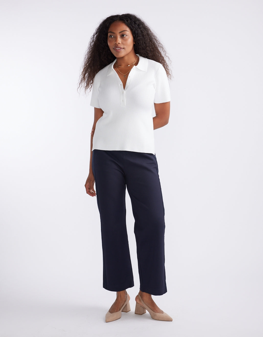 Timeless Straight Leg Ponte Pant  - Navy/Navy