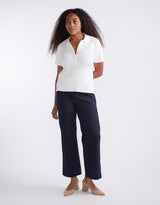 Timeless Straight Leg Ponte Pant  - Navy/Navy