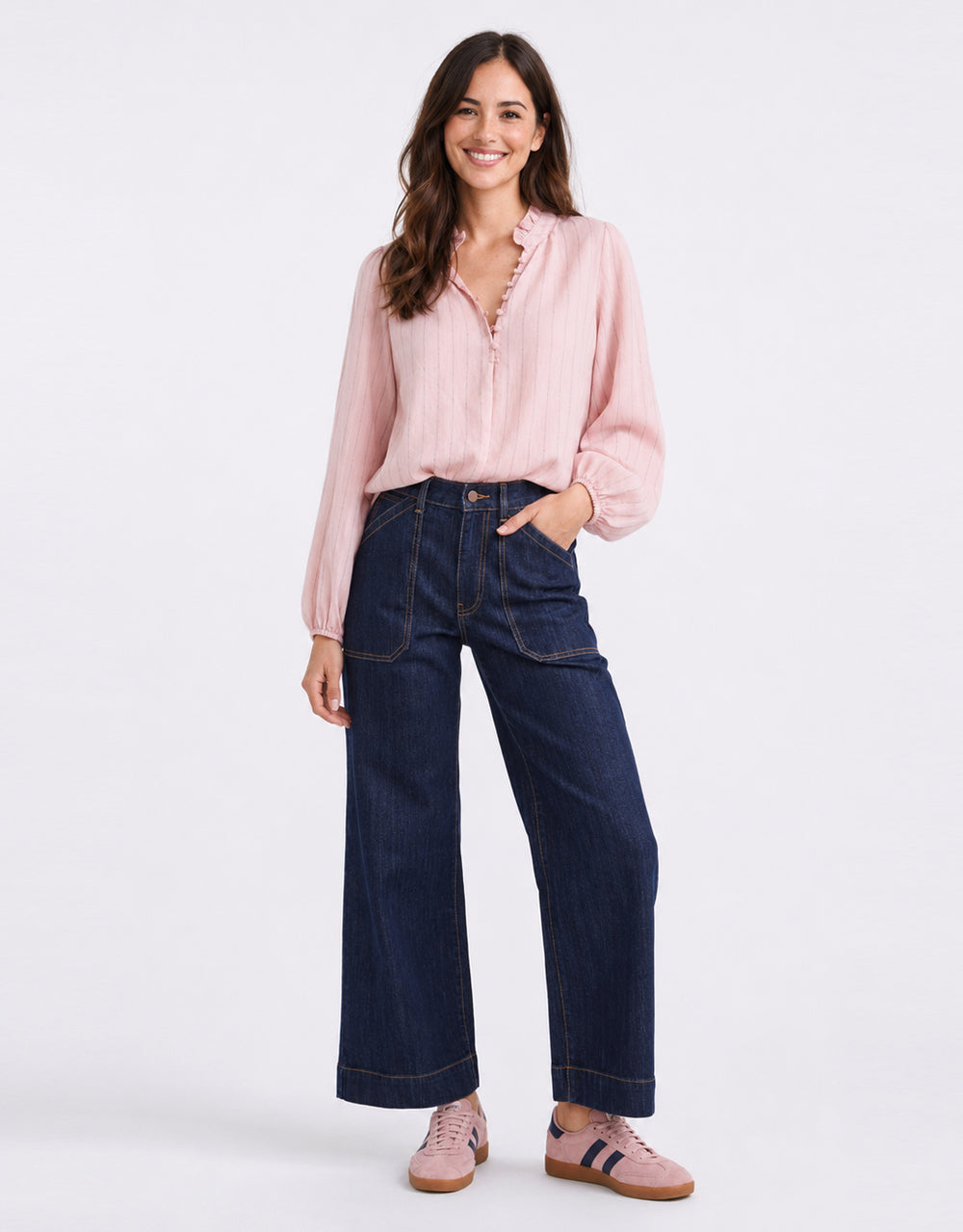 Premise Long Sleeve Top - Blush Stripe