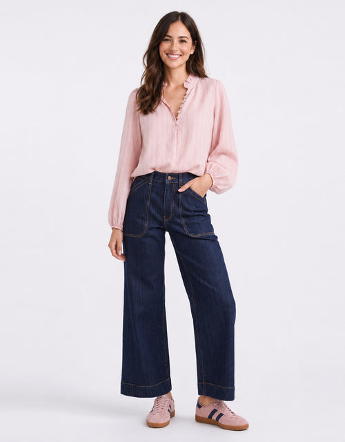 Premise Long Sleeve Top - Blush Stripe