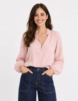 Premise Long Sleeve Top - Blush Stripe