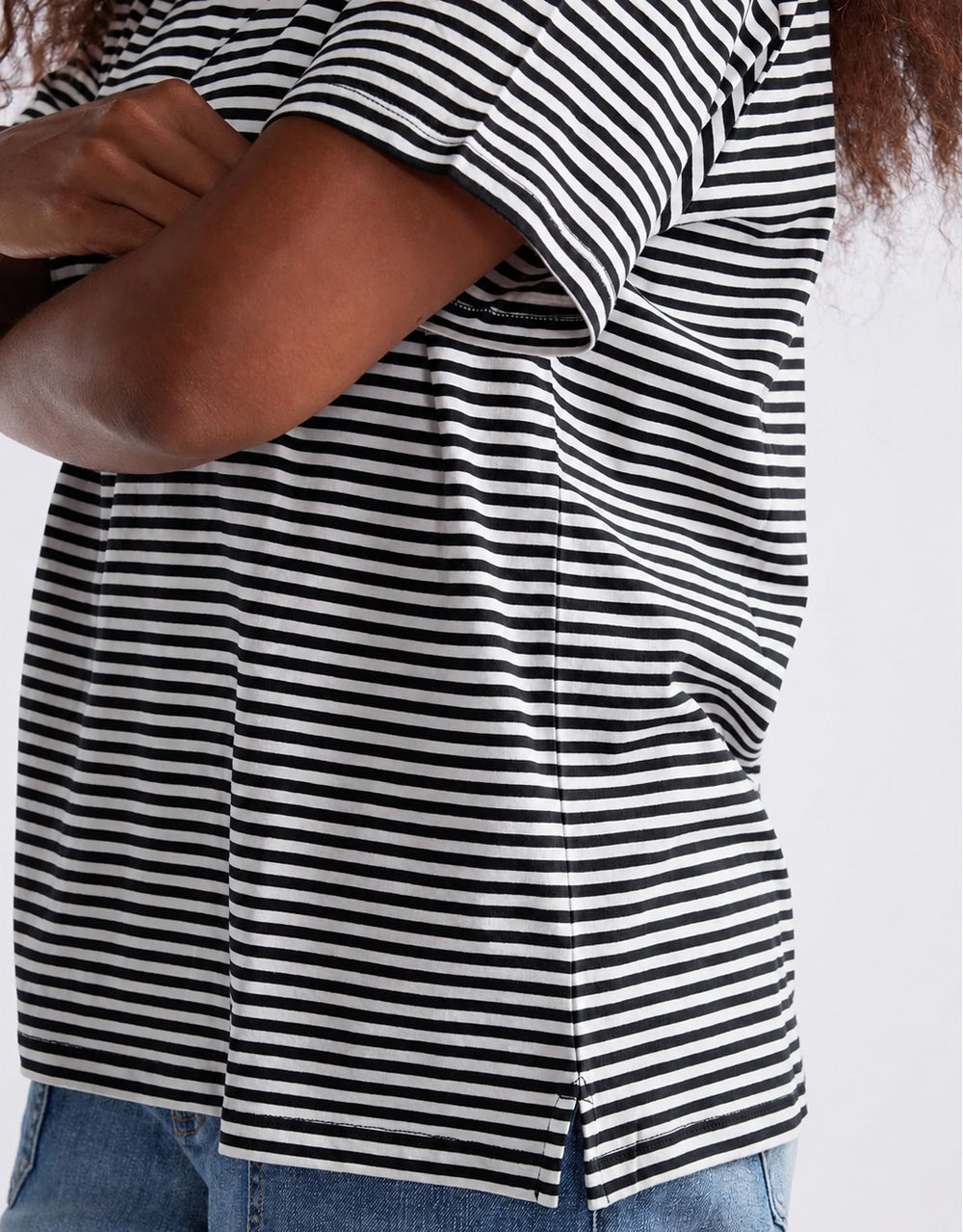 Relaxed Tee - Black/White Stripe
